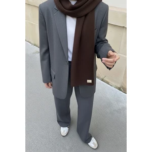 Acı Kahve Triko Örgü Atkı Şal Omuz Şalı