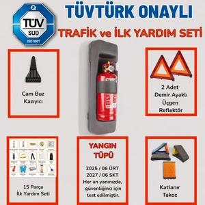 Eva Çantalı Tüvtürk Uyumlu Trafik ve Ilk Yardım Seti – Tam Set