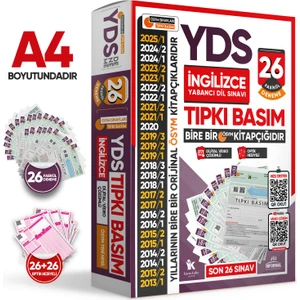 Karakutu Yayınları 2025 YDS İngilizce ÖSYM Tıpkı Basım Çıkmış Soru Deneme 26’lı Fasikül