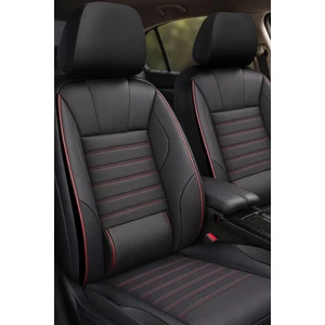 Stone Serisi Üniversal Deri Oto Koltuk Kılıfı - Bel Destekli -  5 Koltuk Tam Set