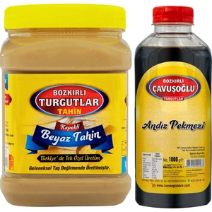 Bozkırlı Çavuşoğlu Beyaz Tahin Kepekli Özel Üretim 930 gr + Andız Pekmezi 1000 gr