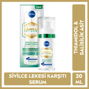 NIVEA Luminous630 Sivilce Lekesi Karşıtı Cilt Serumu 30ml, Thiamidol Etkili, Salisilik Asit, Hyaluronik Asit, Sivilceli Cilt, Eşit Cilt Tonu, Pürüzsüz Cilt