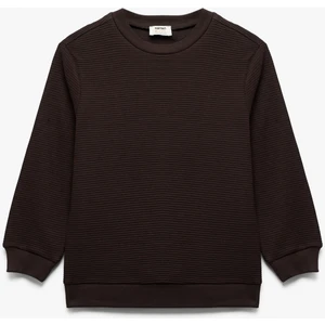 Pamuklu Uzun Kollu Bisiklet Yaka Basic Okul Sweatshirt