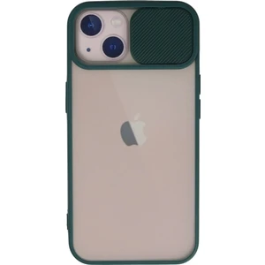 iPhone 13 Kılıf Palm Buzlu Kamera Sürgülü Silikon - YEŞIL-(5796)