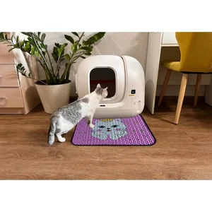 Elekli Tuvalet Önü Desenli Kedi Kumu Paspası | 45X60 cm Kum Toplayıcı Mat