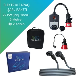Elektrikli Araç Şarj Paketi (22KW Şarj Cihazı +5 Metre tip-2 Şarj Kablosu )