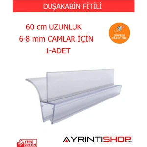 Ayrıntıshop Duşakabin Kapı Çift Taraflı Alt Suluk Fitil 6mm - 8 mm Cam Lar Için