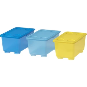Glis Kapaklı Saklama Kutusu Sarı Mavi 17x10 cm Düzenleme ve Depolama Çözümü