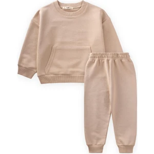 Sweatshirt Takım 1-8 Yaş Bej