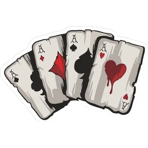 Poker Kağıdı Full As Araba, Motorsiklet, Kask, Laptop, Cam Sticker 14X9 cm