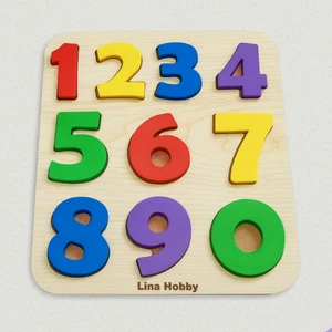Çocuklar Için Renkli Sayı Puzzle - Ahşap Tabanlı 3D Rakamlar (20X17 Cm) - Eğlenerek Öğrenme