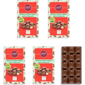 Fındıklı, Şeker İlavesiz ve Prebiyotik Sütlü Çikolata 60g 5li Set Glutensiz