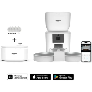 Xenon Smart Akıllı Çift Hazneli Kameralı Mama Kabı Ultra Sessiz, Led Işıklı Su Pınarı ve 4'lü Yedek Filtre Seti