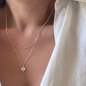 Çelik 2li Yonca Zincir Kolye