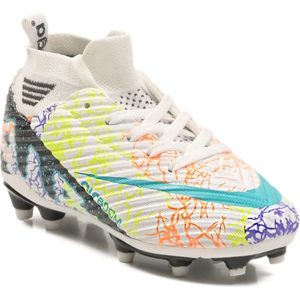 Beyaz-Siyah Çoraplı Hafif Çocuk Halı Saha Ayakkabısı Air 600 F