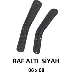 Raf Altı Siyah 13 X 19 cm, No: 6*8, Lüx Raf Ayağı 2 Adet (1 Takım)
