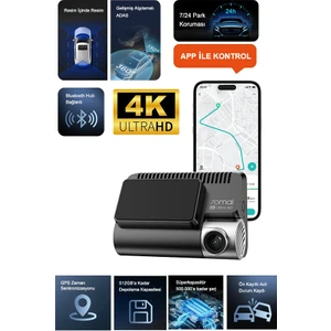 Yükseltilmiş Araç Kamerası A800SE, 4K Ultra Hd Çözünürlük, Süper Gece Görüşü, Süper Kapasitör, Geliştirilmiş Ön Bellekli Acil Kayıt, 5 Modlu Adas, Daha Hızlı Wi-Fi 6 Araç Kamerası, Sesli Kontrol