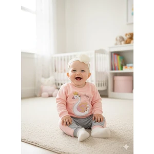 Laura Baby Kuğulu Kız Bebek Alt Üst Takım