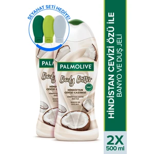 Body Butter Hindistan Cevizi Cazibesi Nemlendirici Duş ve Banyo Jeli 500 ml x 2 – Seyahat Kiti Hediyeli