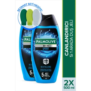 Men Sport 4ü1 Arada Canlandırıcı Duş Jeli 500 ml x2 Adet + Seyahat Seti Hediye