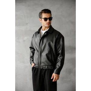 Oversize Unisex Vintage Içi Kürklü Deri Ceket