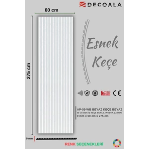 Mdf Akustik Duvar Paneli Beyaz Keçe