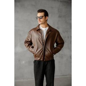 Oversize Unisex Vintage Içi Kürklü Deri Ceket