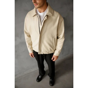 Oversize Unisex Vintage Içi Kürklü Deri Ceket