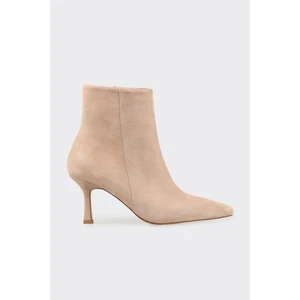 Vizon Deri Kadın Klasik Bot