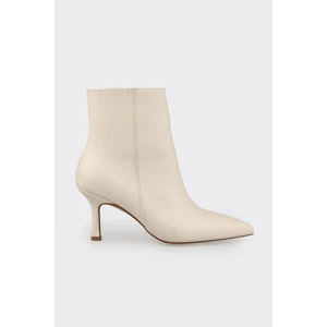 Bej Deri Kadın Klasik Bot