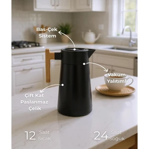 North 2 Litre Çelik Termos-Siyah