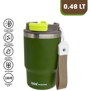 Rox Camping 0194 Pipetli Kahve Termosu 0.48 Lt - Yeşil