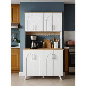 Kalira 4 Kapaklı Mutfak Dolabı Beyaz - Sepet