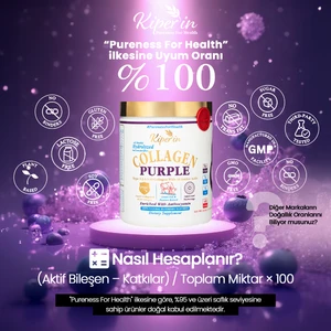 %100 Saf ve Doğal Mor & Çoklu Kolajen Peptitleri içeren Lipozomal Teknoloji Diyet Takviyesi (576 gr)
