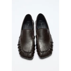 Loafer 2509 - Büzgülü Acı Kahve Kadın Loafer