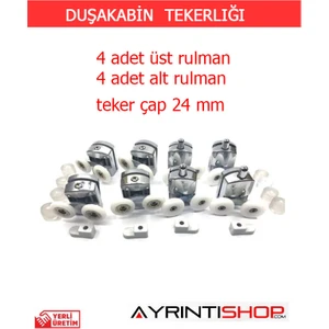 Ayrıntıshop  Duşakabin Tekerleği  Rulmanlı  Krom 8 Li Set