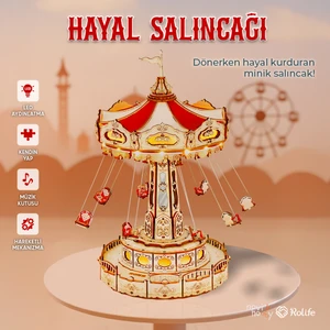 Novi Hobby Minyatür Hayal Salıncağı | Ahşap Hayal Salıncağı  Maketi | 3D Puzzle