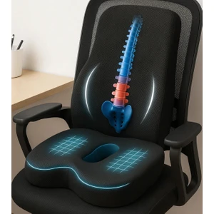 Ergonomik Bel Destek ve Visco Oturma Minderi