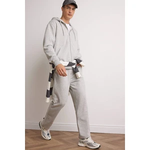 Regular Fit Basic Düz Beli Bağcıklı Düz Paça Cepli Eşofman Altı	 D6762AX25AU