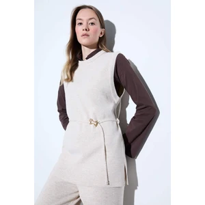 Bisiklet Yaka Kemer Detaylı Triko Süveter F0156AX25WN