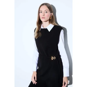 Bisiklet Yaka Kemer Detaylı Triko Süveter F0156AX25WN