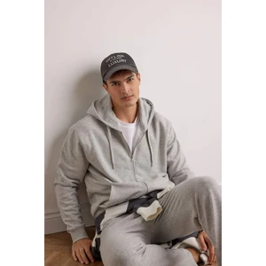 Relax Fit Kapüşonlu İçi Yumuşak Tüylü Basic Düz Cepli Kalın Fermuarlı Sweatshirt D7599AX25AU