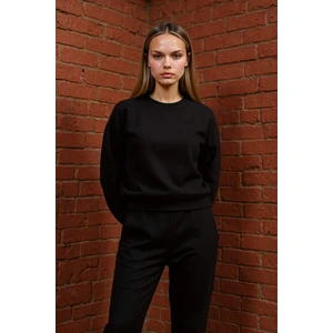 Coool Oversize Geniş Kalıp Bisiklet Yaka Basic Düz Kalın İçi Yumuşak Tüylü Sweatshirt D9022AXNS