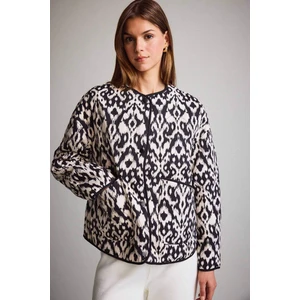 Regular Fit Çıtçıtlı Desenli İnce Mont E8626AX25AU