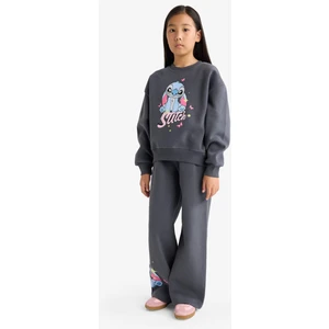 Kız Çocuk Disney Lilo & Stitch 2'li Takım Sweatshirt Eşofman Altı