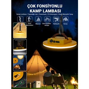 D83-1 Şarjlı Manyetik Kamp Lambası Powerbank Özellikli LED Işık Taşınabilir Çadır Aydınlatma