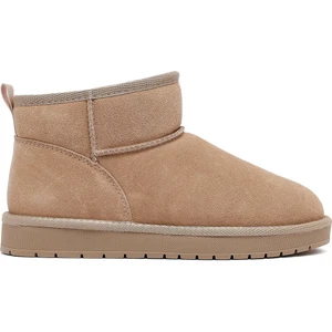 Kadın Bej Kürklü Süet Deri Teddy Bot 25WFD478210