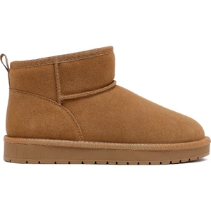 Kadın Camel Kürklü Süet Deri Teddy Bot 25WFD478210