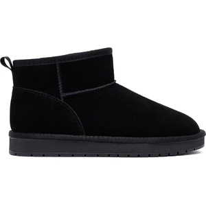 Kadın Siyah Kürklü Süet Deri Teddy Bot 25WFD478210