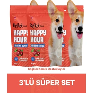 Happy Hour Healthy Bones - Kemikler Için Destekleyici Köpek Ödül Maması 3lü Fırsat 3X60GR